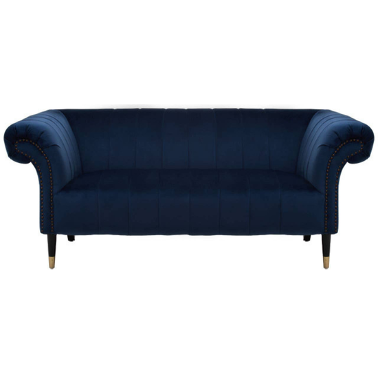 Siena Two Seat Midnight Blue Velvet Sofa – Modern Elegance & Luxurious Comfort | Luxe Living Furniture
