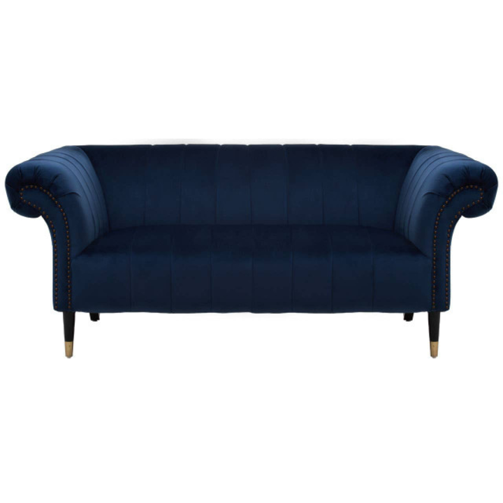 Siena Two Seat Midnight Blue Velvet Sofa – Modern Elegance & Luxurious Comfort | Luxe Living Furniture