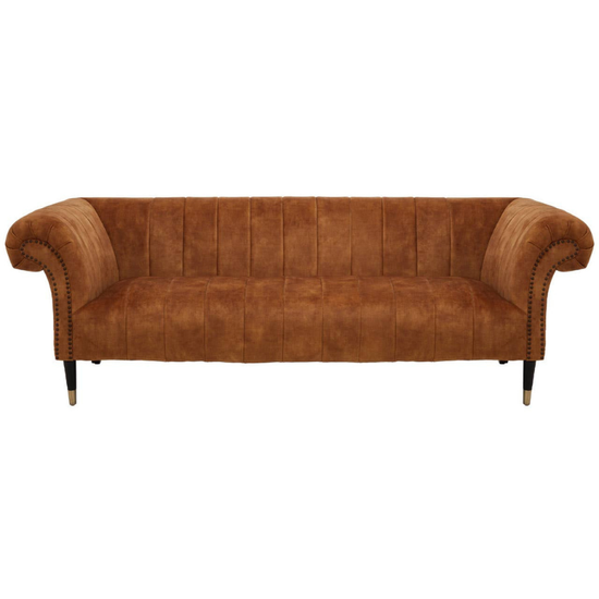 Siena Three Seat Gold Velvet Sofa – Luxurious Statement Piece with Modern Elegance | Luxe Living Furniture