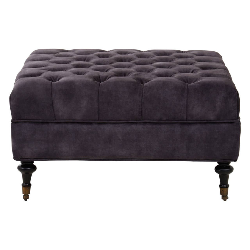 Sabrina Grey Velvet Ottoman – Elegant Versatility & Luxurious Comfort | Luxe Living Furniture