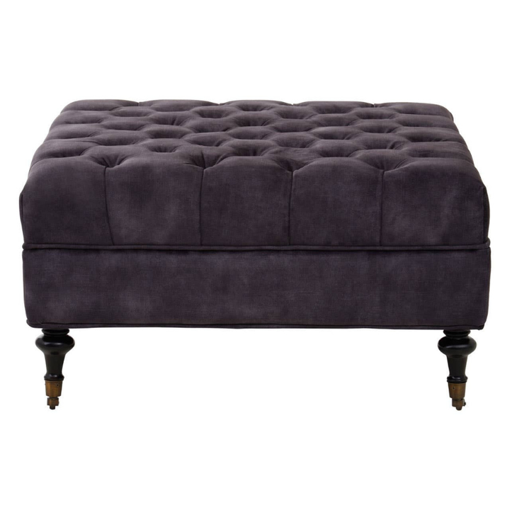 Sabrina Grey Velvet Ottoman – Elegant Versatility & Luxurious Comfort | Luxe Living Furniture