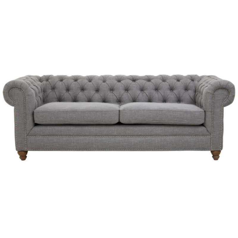 Stella Three Seat Grey Linen Sofa – Contemporary Comfort & Timeless Elegance | Luxe Living Furniture