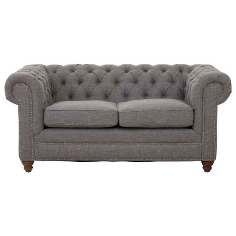 Stella Two Seat Grey Linen Sofa – Modern Style & Everyday Comfort | Luxe Living Furniture