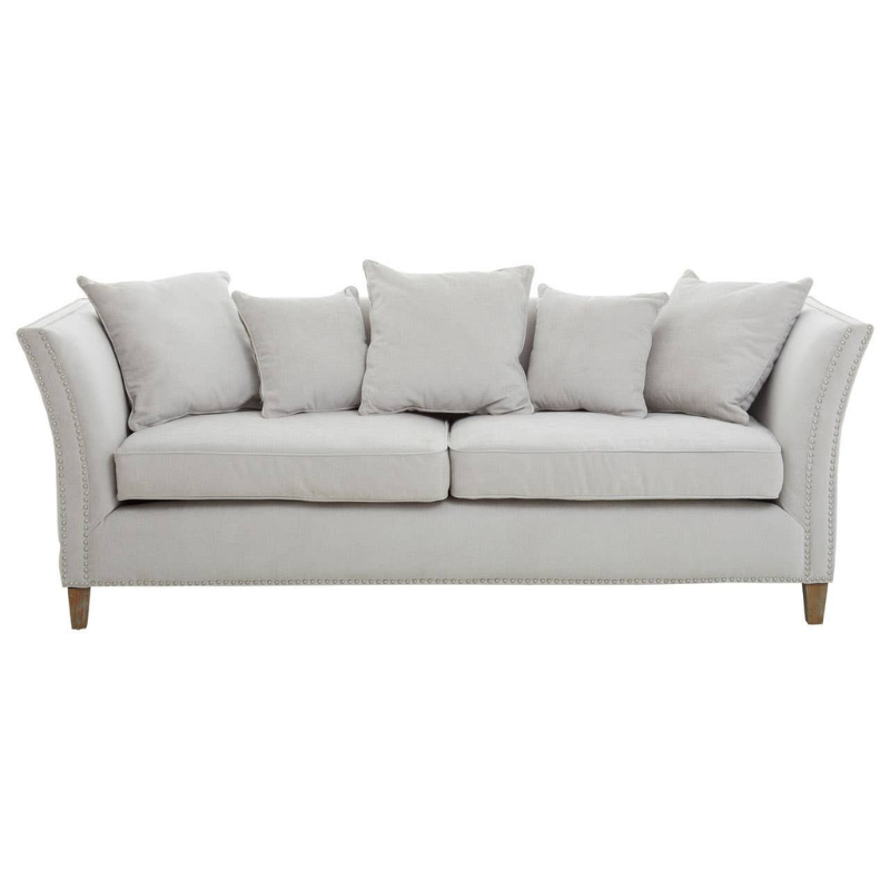 Sutton Three Seat Grey Fabric Sofa – Contemporary Comfort & Timeless Design | Luxe Living Furniture