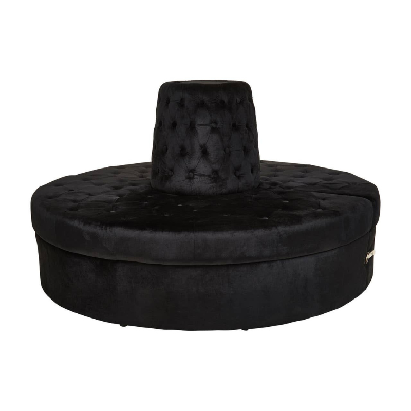Hartford Black Velvet Modular Round Sofa – Luxurious Modern Design & Custom Comfort | Luxe Living Furniture