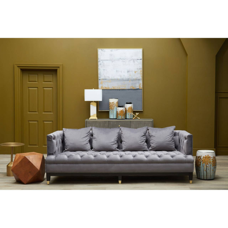 Sefira 3 Seat Viola Pirate Grey Fabric Sofa – Modern Elegance & Luxurious Comfort | Luxe Living Furniture
