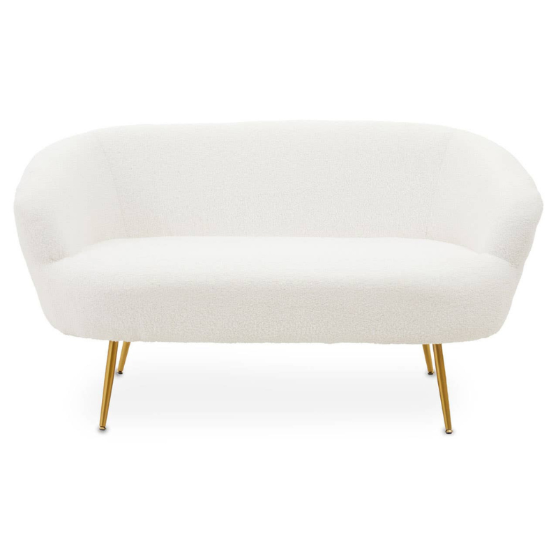 Yazmin Two Seat Sofa with Gold Finish Legs – Modern Glamour & Luxurious Comfort | Luxe Living Furniture