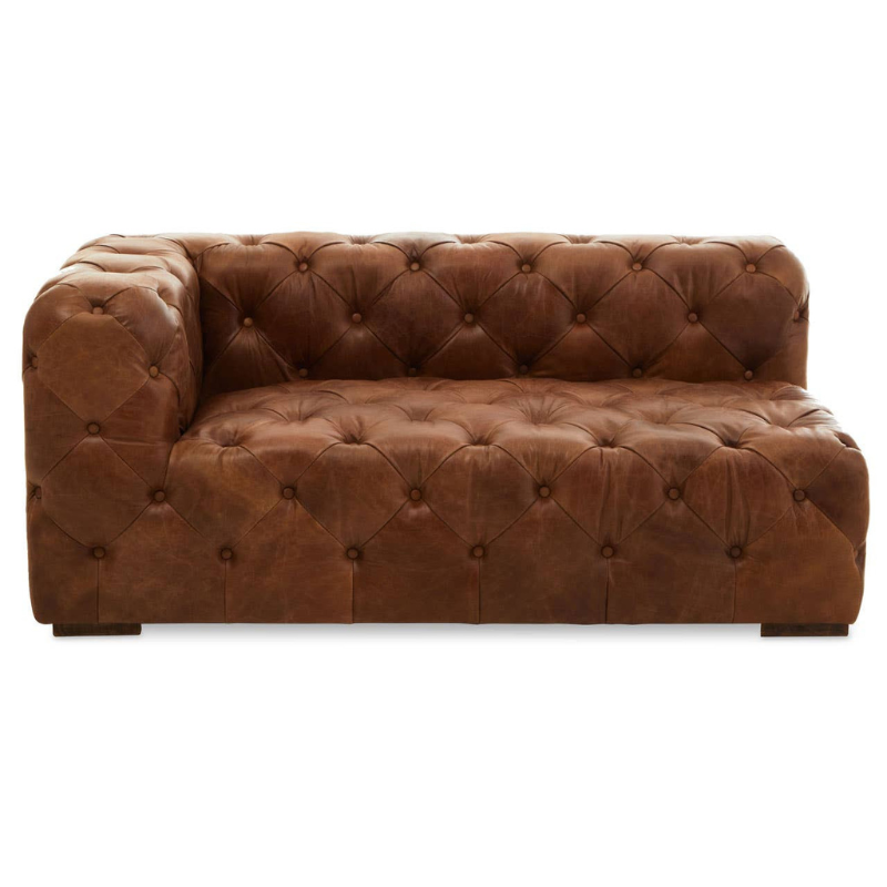Hoxton Tufted Leather Right Arm Sofa – Classic Elegance & Modern Comfort | Luxe Living Furniture