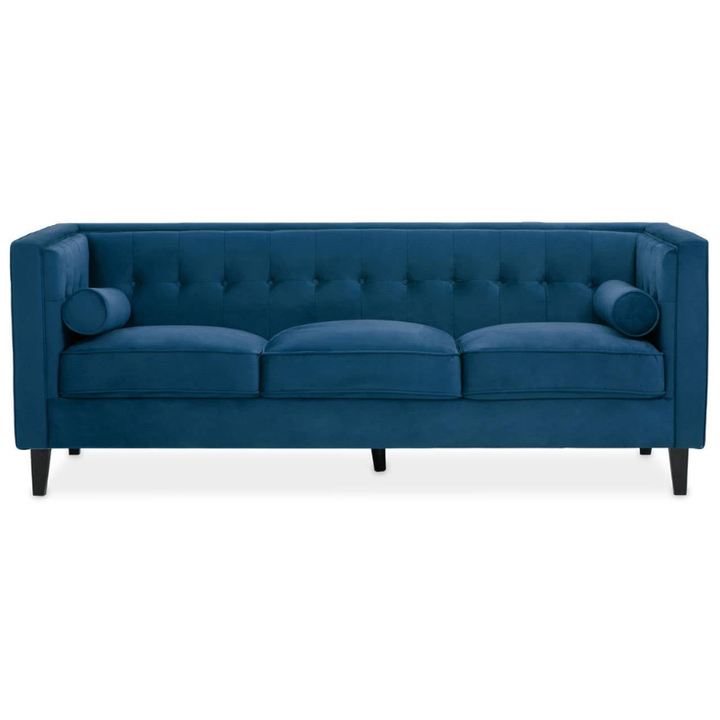 Helia 3 Seat Blue Velvet Sofa – Luxury Modern Velvet Couch