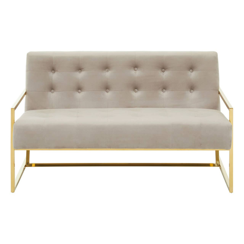 Azalea Two Seat Mink Velvet Sofa – Luxury Modern Velvet Loveseat
