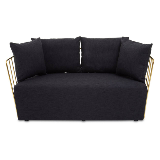 Azalea Two Seat Black Fabric Sofa – Modern Comfort & Stylish Design