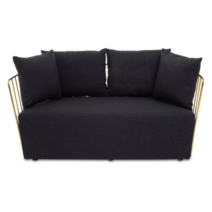 Azalea Two Seat Black Fabric Sofa – Modern Comfort & Stylish Design