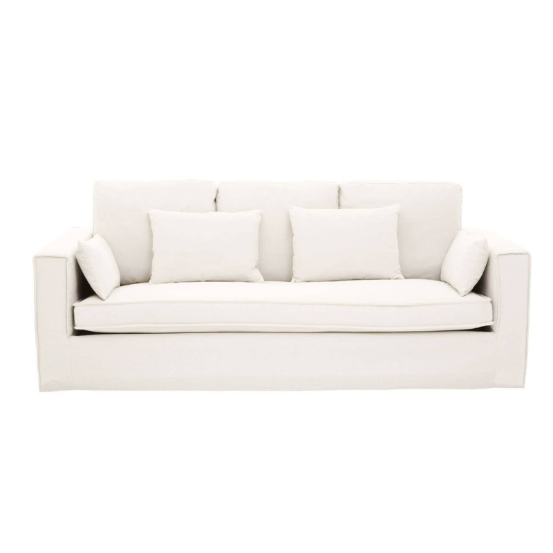 Menton 3 Seat Cream Fabric Sofa – Modern Elegance & Luxurious Comfort