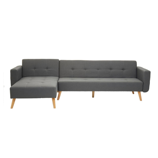 Hansa Hagen Grey Linen Corner Sofa Bed – Modern Functionality & Stylish Comfort