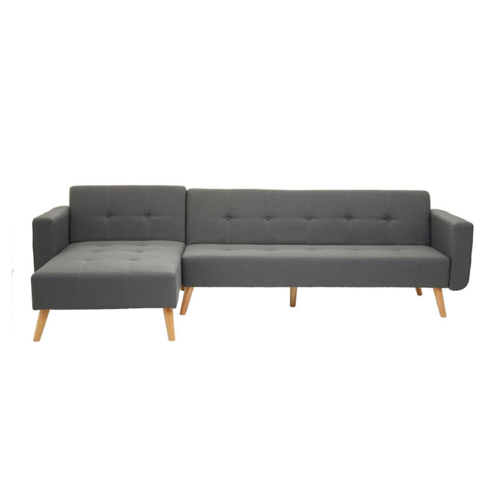 Hansa Hagen Grey Linen Corner Sofa Bed – Modern Functionality & Stylish Comfort