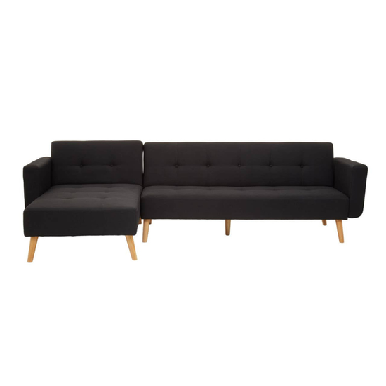 Hansa Hagen Black Linen Corner Sofa Bed – Modern Style & Functional Comfort
