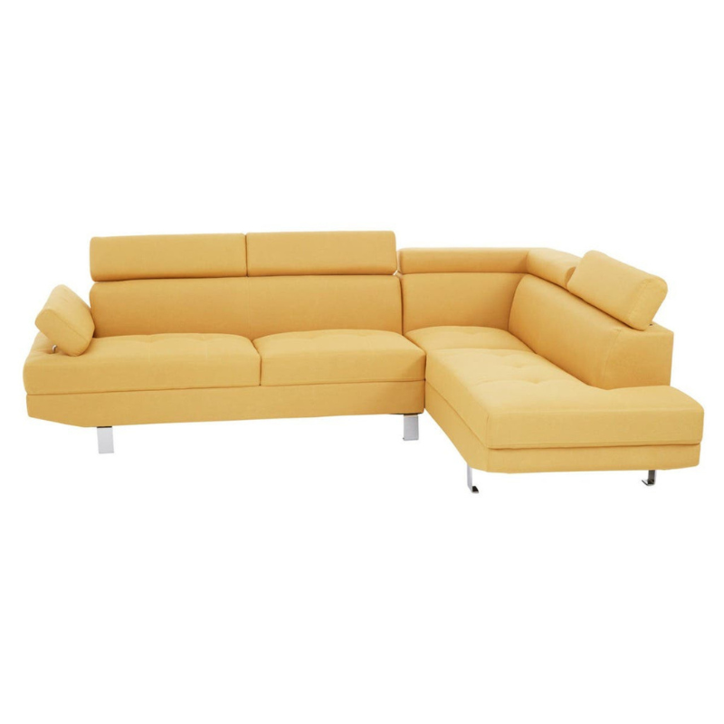 Hanover Ochre Linen Corner Sofa – Contemporary Style & Luxurious Comfort