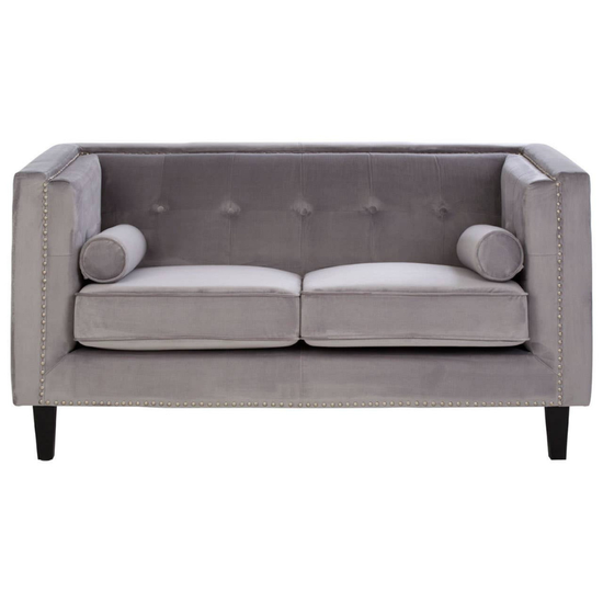 Felisa Two Seater Grey Velvet Sofa – Modern Elegance & Cozy Comfort