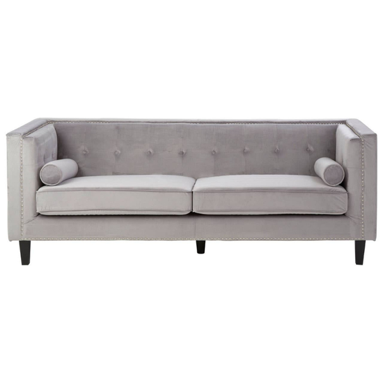 Felisa 3 Seat Grey Velvet Sofa – Contemporary Style & Luxurious Comfort