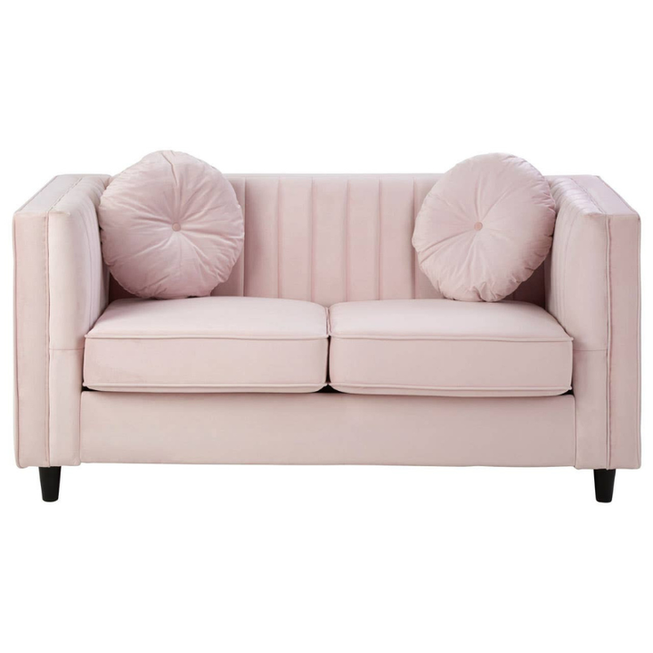 Farah 2 Seat Pink Velvet Sofa – Chic Style & Luxurious Comfort