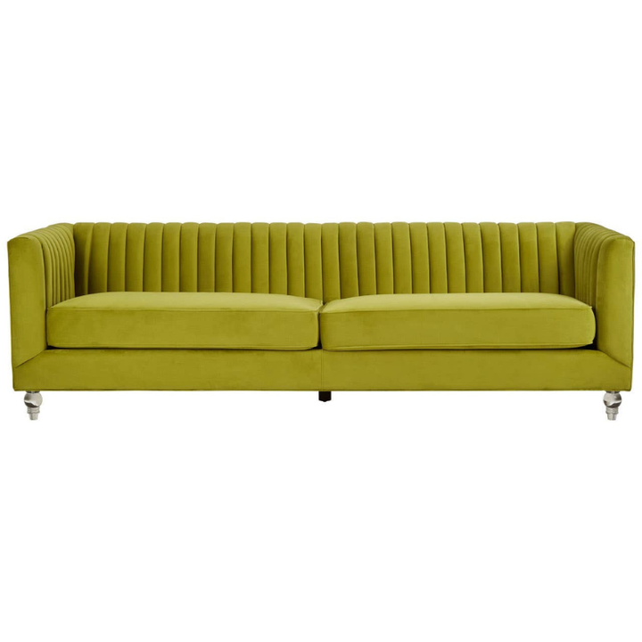 Brasa 3 Seat Green Velvet Sofa – Modern Elegance & Plush Comfort