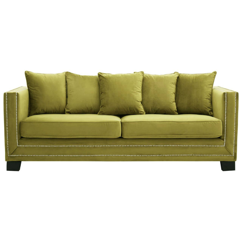 Sofia 3 Seat Moss Velvet Sofa – Modern Elegance & Luxurious Comfort