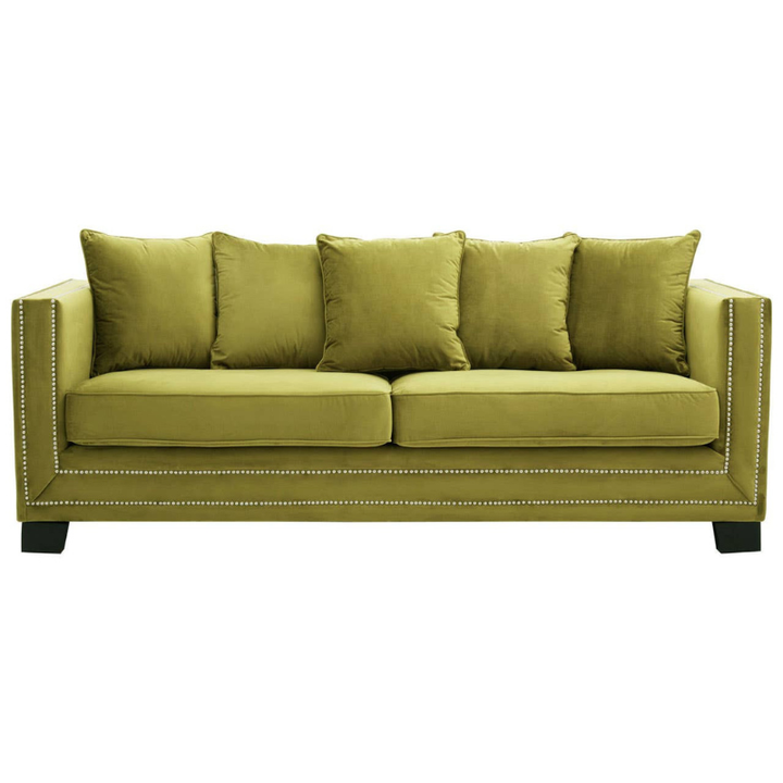 Sofia 3 Seat Moss Velvet Sofa – Modern Elegance & Luxurious Comfort