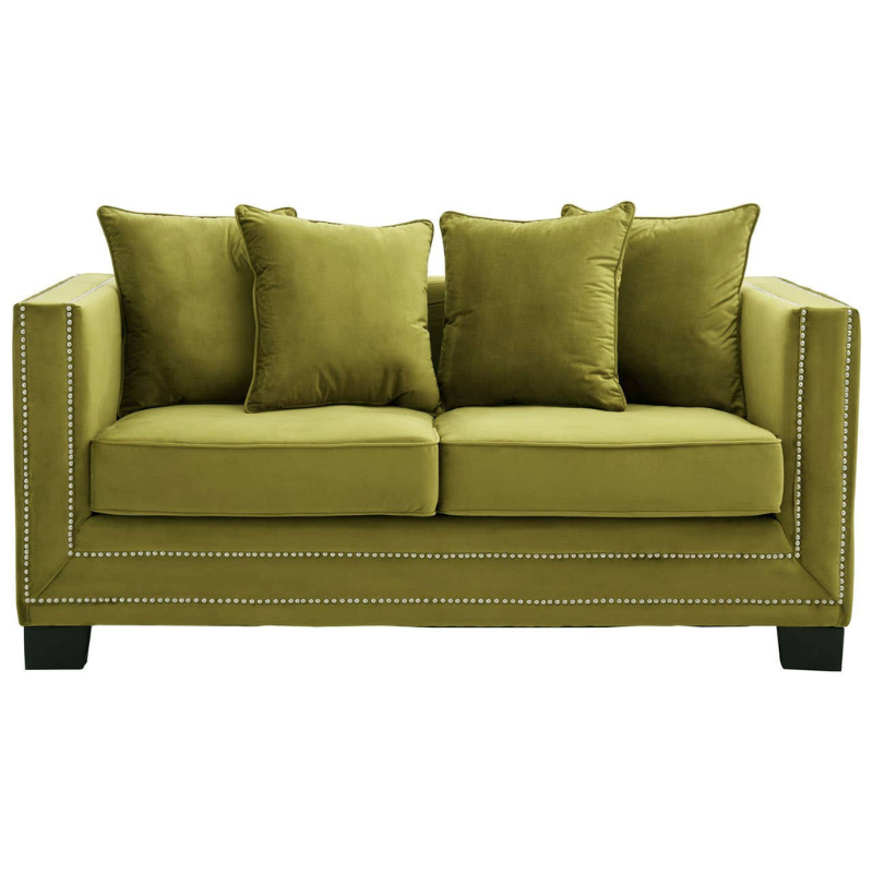 Sofia 2 Seat Moss Velvet Sofa – Contemporary Luxury & Cozy Comfort