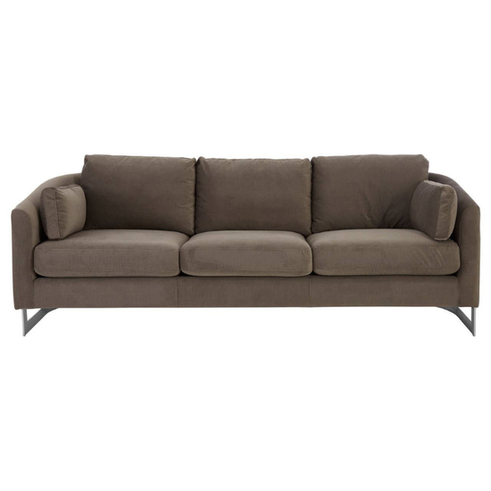 Freda Dark Grey Cotton Velvet 3 Seat Sofa – Modern Elegance & Plush Comfort