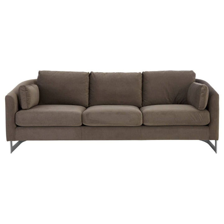 Freda Dark Grey Cotton Velvet 3 Seat Sofa – Modern Elegance & Plush Comfort