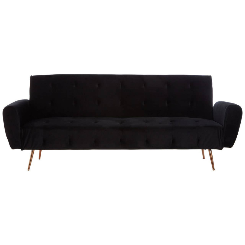 Hayton Black Velvet Sofa Bed – Modern Luxury & Functional Comfort