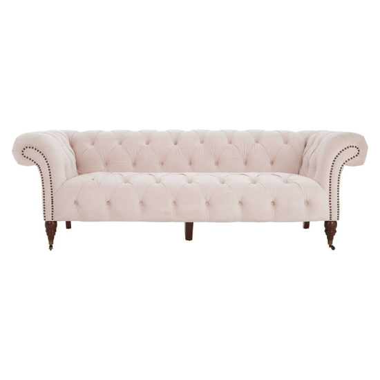 Suri 3 Seat Blossom Fabric Chesterfield Sofa – Classic Charm & Modern Comfort