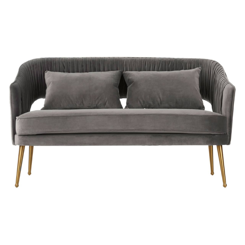 Hendricks Grey Velvet Sofa – Modern Elegance & Plush Comfort