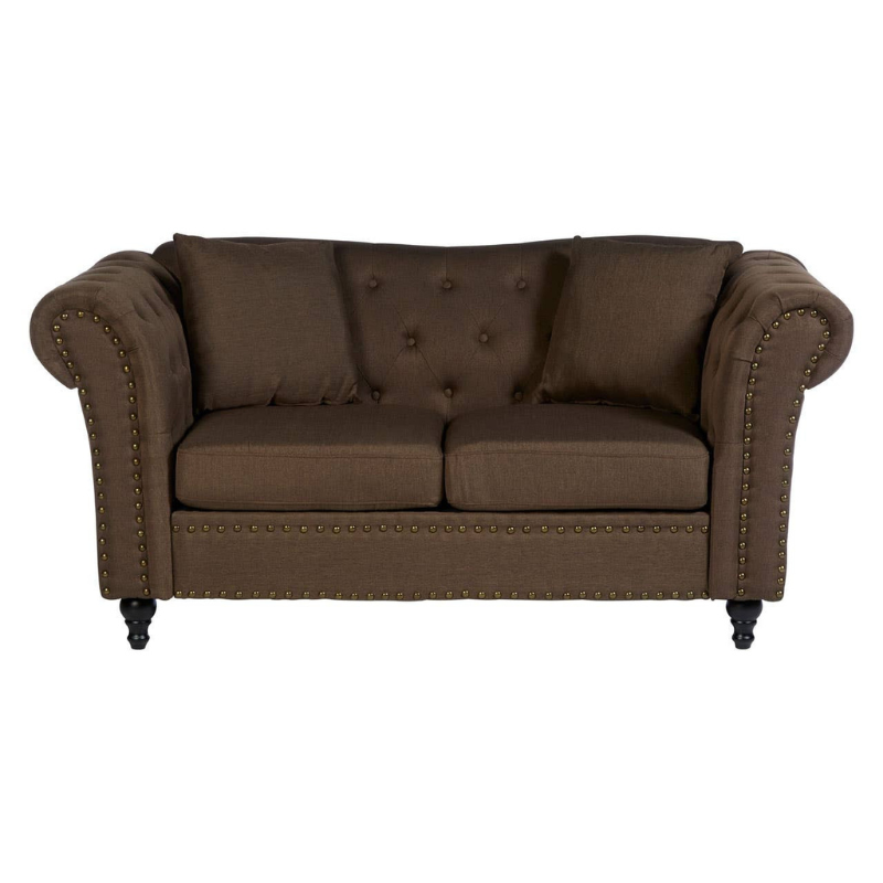Fable 2 Seat Brown Chesterfield Sofa – Classic Charm & Luxurious Comfort