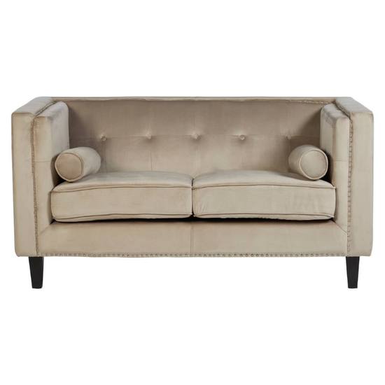 Felisa 2 Seat Mink Velvet Sofa – Elegant Design & Luxurious Comfort