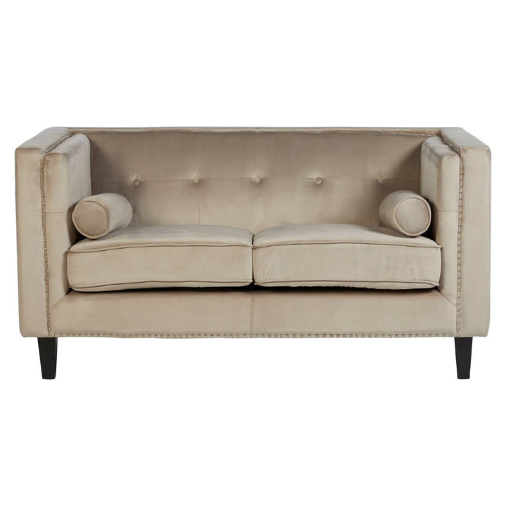 Felisa 2 Seat Mink Velvet Sofa – Elegant Design & Luxurious Comfort