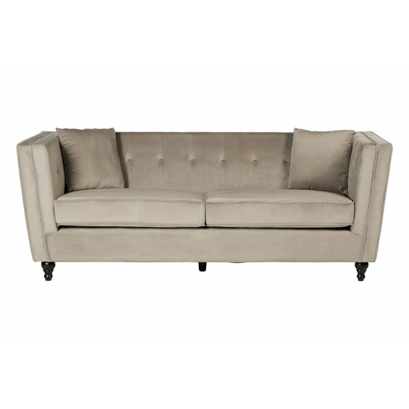Ferris 3 Seat Mink Velvet Sofa – Contemporary Elegance & Plush Comfort