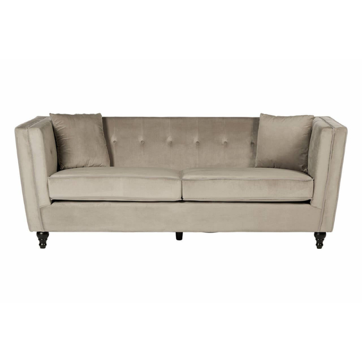 Ferris 3 Seat Mink Velvet Sofa – Contemporary Elegance & Plush Comfort
