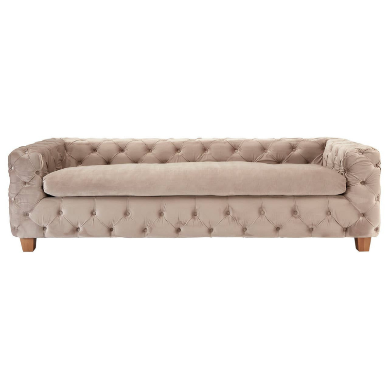 Ophelia 3 Seat Coffee Velvet Sofa – Warm Elegance & Plush Comfort