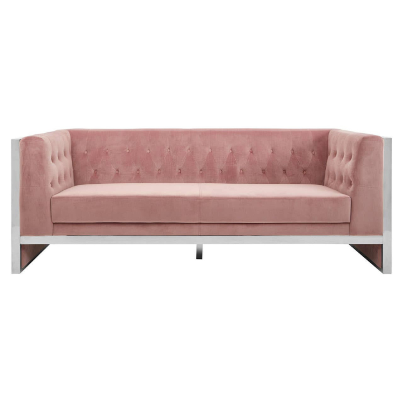 Vogue 3 Seat Pink Velvet Sofa – Chic Glamour & Luxurious Comfort