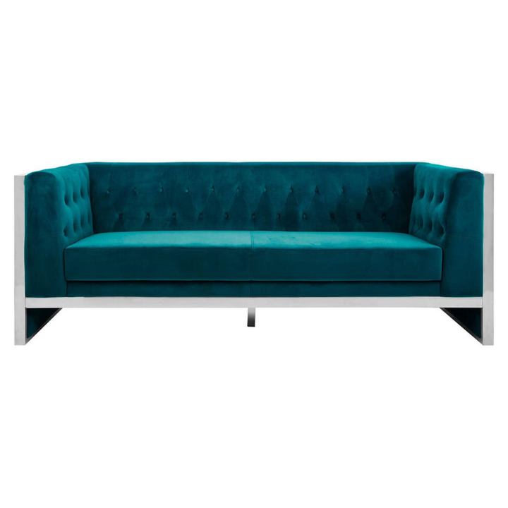 Vogue 3 Seat Teal Velvet Sofa – Modern Glamour & Plush Comfort