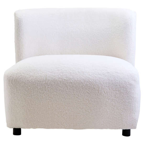 Montreal Ivory Bouclé Effect Armless Lounge Chair – Soft Comfort with Modern Elegance