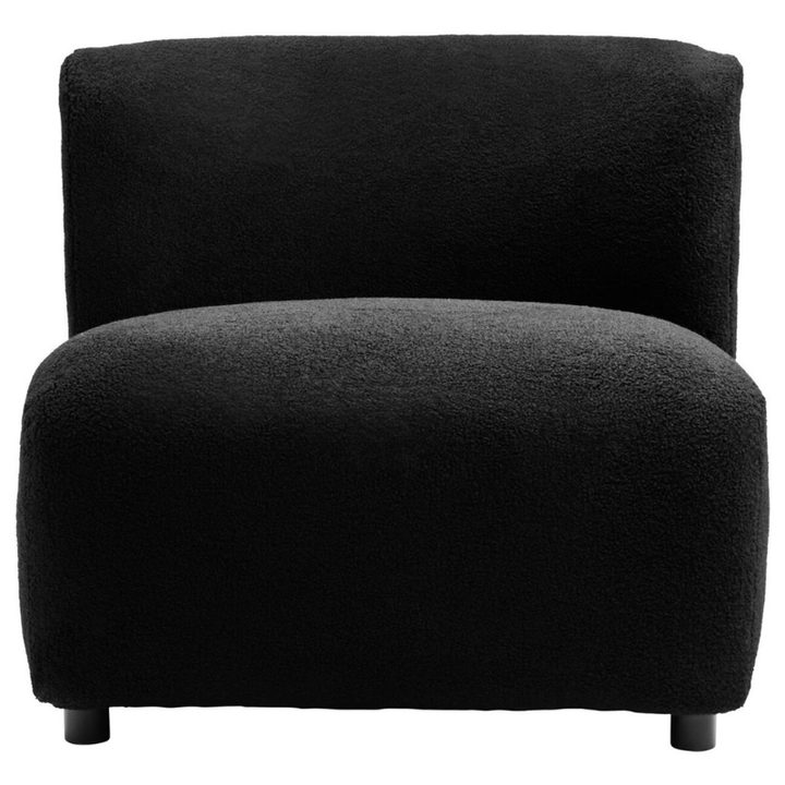Montreal Black Bouclé Effect Armless Lounge Chair – Sleek Comfort with Modern Style