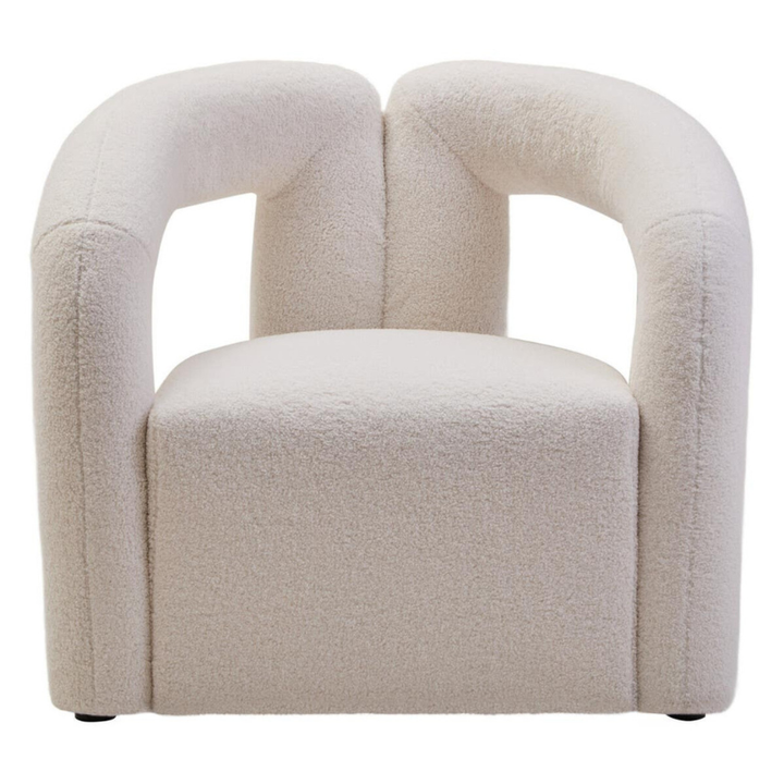 Davina Ivory Bouclé Statement Chair – Modern Sculptural Design with Luxurious Texture