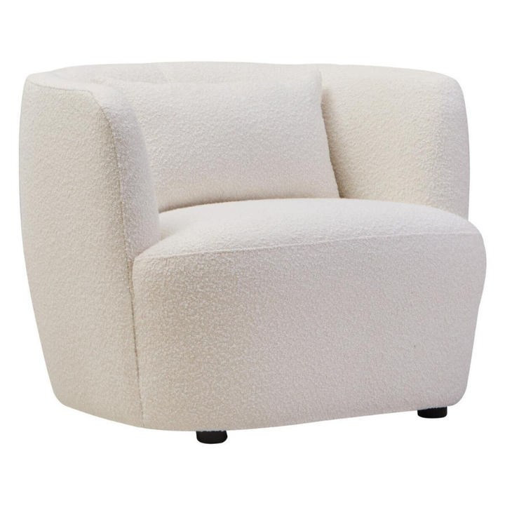 Bruge Textured Cream Curved Chair – Soft Neutrals with Contemporary Curved Comfort