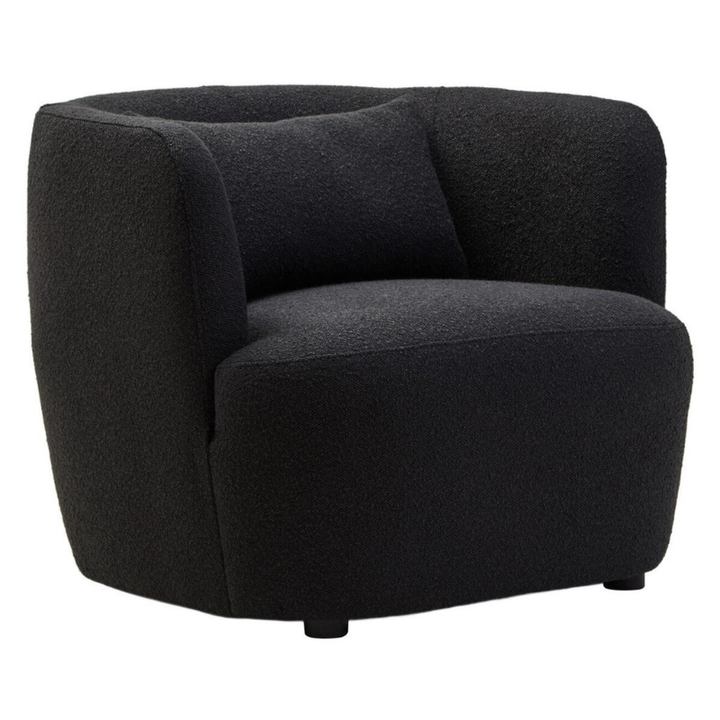 Bruge Textured Black Curved Chair – Bold Elegance with Modern Curved Comfort