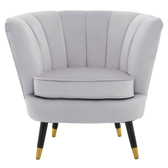 Loretta Grey Velvet Shell Accent Chair – Elegant Curves with Luxurious Comfort