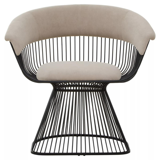 Vogue Mink Velvet and Black Frame Chair – Modern Luxury with Sleek Contrast