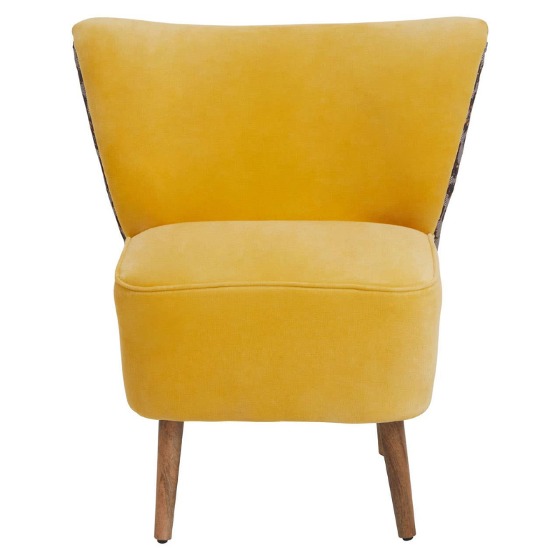 Cefena Yellow Print Chair – Vibrant Style with Modern Artistic Flair