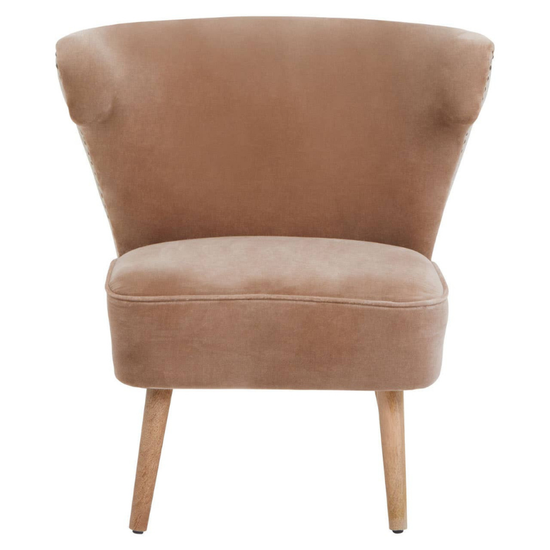 Cefena Mink Velvet and Natural Linen Chair – Textured Luxury with Modern Elegance